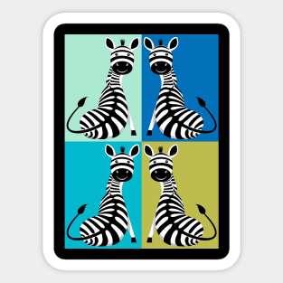 Cool Sitting Zebra Sticker